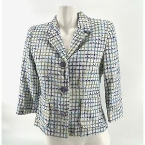 Sag Harbor Women's Size 6 Petite Tweed Blazer Jacket Pink Preppy Barbiecore